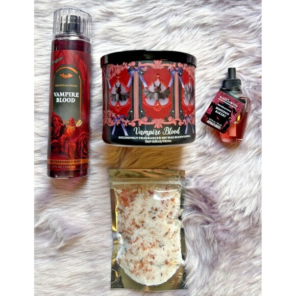 Bath & Body Works Vampire Blood Gift Box-Candle, Mist, Wallflower Bulb-Self Care - Picture 2 of 9